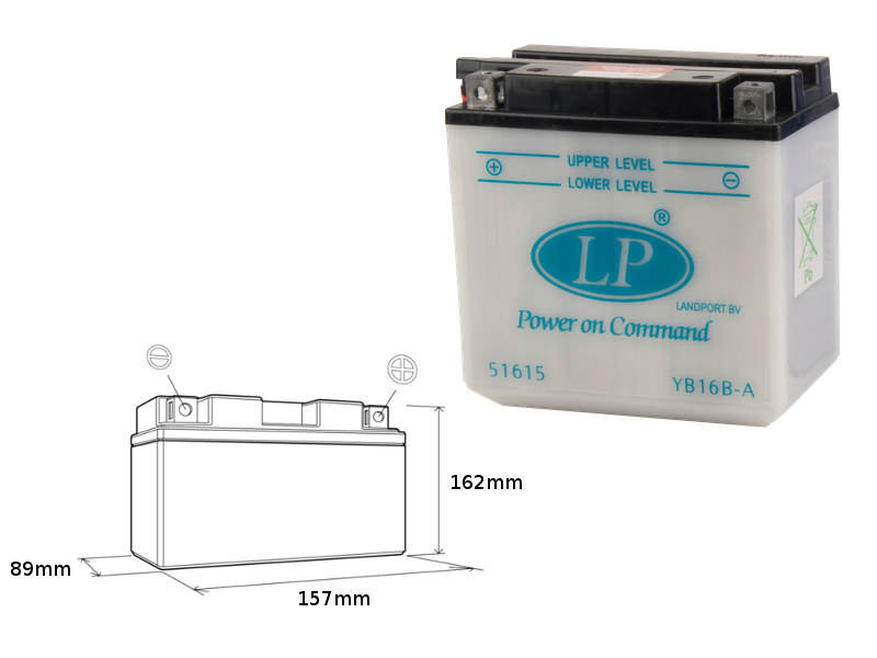 LANDPORT akumulátor YB16B-A (MB LB16B-A) 12V 16AH (160X90X158) obsluhovaný - bez elektrolytu (5)